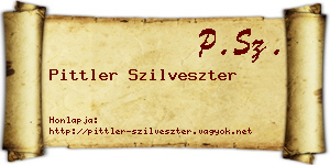 Pittler Szilveszter névjegykártya